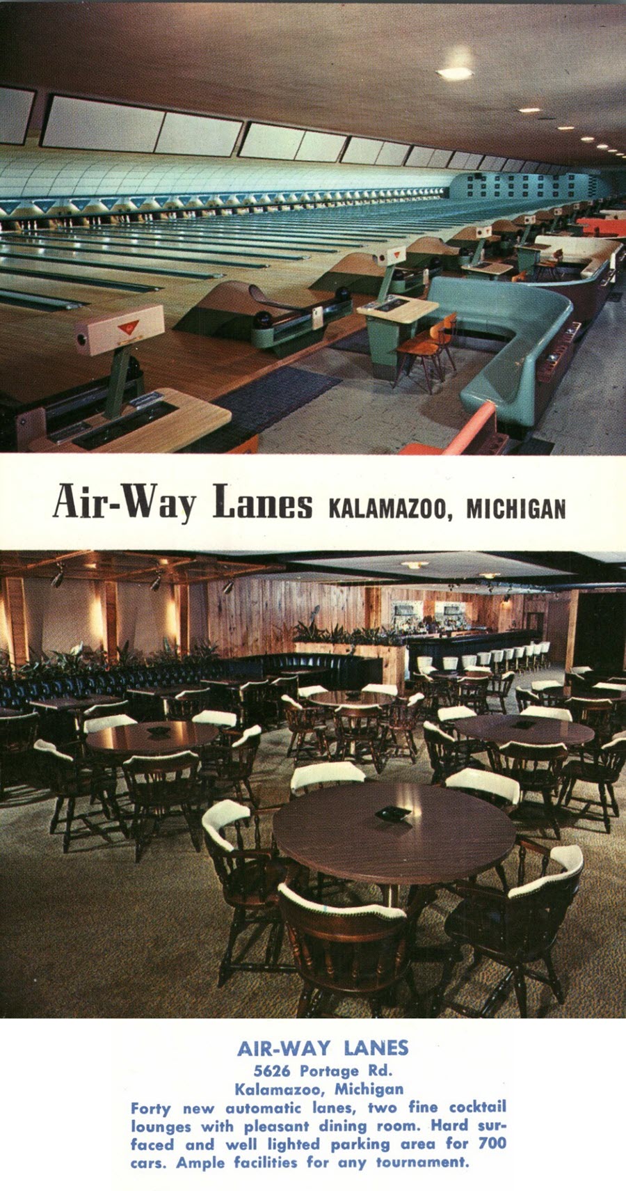 Airway Fun Center (Air-Way Lanes) - Vintage Postcard (newer photo)